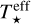 $T_ \star ^{{\rm{eff }}}$