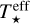 $T_ \star ^{{\rm{eff }}}$