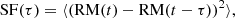 $$ \begin{aligned} \mathrm{SF}(\tau ) = \langle (\mathrm{RM}(t) - \mathrm{RM}(t-\tau ))^2 \rangle , \end{aligned} $$