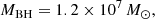 $$ \begin{aligned} M_{\rm BH} = 1.2\times 10^{7}\,M_{\odot }, \end{aligned} $$