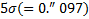 $5\sigma ( = 0.''097)$