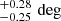 $ ^{+0.28}_{-0.25}\,\deg $