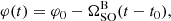 $$ \begin{aligned} \varphi (t) = \varphi _{0} - \Omega _{\rm SO}^\mathrm{B} (t - t_{0}), \end{aligned} $$