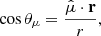 $$ \begin{aligned} \cos \theta _{\mu } = \frac{\hat{\mu } \cdot \mathbf r }{r}, \end{aligned} $$