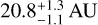 $20.8_{ - 1.1}^{ + 1.3}{\rm{AU}}$