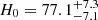 $ H_0 = 77.1^{+7.3}_{-7.1} $