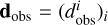 ${{\bf{d}}_{{\rm{obs}}}} = {\left( {d_{{\rm{obs}}}^i} \right)_i}$