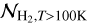 ${{\cal N}_{{{\rm{H}}_2},T > 100{\rm{K}}}}$