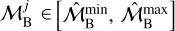 ${\cal M}_{\rm{B}}^j \in \ \ \left[ {\widehat {\cal M}_{\rm{B}}^{\min },\widehat {\cal M}_{\rm{B}}^{\max }} \right].$