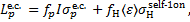 $L_p^{{\rm{e}}{\rm{.c}}{\rm{.}}} = {f_p}I\sigma _p^{{\rm{e}}{\rm{.c}}{\rm{.}}} + {f_{\rm{H}}}\langle \varepsilon \rangle \sigma _{\rm{H}}^{{\rm{self - 1on}}},$