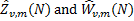 ${\hat Z_{v,m}}(N){\rm{ and }}{\hat W_{v,m}}(N)$
