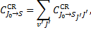 $C_{{J_0} \to S}^{{\rm{CR}}} = \mathop \sum \limits_{v'J'} C_{{J_0} \to {S_{J'}}J'}^{{\rm{CR}}},$