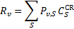 ${R_v} = \mathop \sum \limits_S {P_{v,S}}C_S^{{\rm{CR}}}$