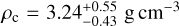 ${\rho _{\rm{c}}} = 3.24_{ - 0.43}^{ + 0.55}{\rm{g}}{\rm{c}}{{\rm{m}}^{ - 3}}$