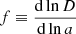 $ f\equiv \frac{\mathrm{d}\ln D}{\mathrm{d} \ln a} $