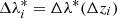 $ \Delta \lambda^*_i=\Delta \lambda^*(\Delta z_i) $