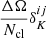 $ \frac{\Delta \Omega}{N_{\mathrm{cl}}}\delta^{ij}_K $