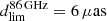 $ d_\text{lim}^{86\,\text{GHz}}=6\,\mu\text{as} $