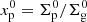 $ x_{\rm p}^0 = \Sigma_{\rm p}^0/\Sigma_{\rm g}^0 $