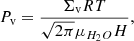 $$ \begin{aligned} P_{\rm v} = \frac{\Sigma _{\rm v} R T }{\sqrt{2\pi } \mu _{{H_{2}O}} H}, \end{aligned} $$