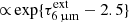 $ {\propto}\exp\{\tau_{{6\,{\upmu}\mathrm{m}}}^{\mathrm{ext}}-2.5\} $