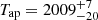 $ T_{\mathrm{ap}}=2009^{+7}_{-20} $