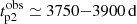 $ t^{\mathrm{obs}}_{\mathrm{p2}} \simeq 3750{-}3900\, \mathrm{d} $