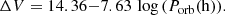 $$ \begin{aligned}\Delta V= 14.36{-}7.63 \, \log {(P_{\rm orb}(\mathrm {h}))}.\end{aligned} $$