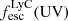 $ f_{\mathrm{esc}}^{\mathrm{LyC}}(\mathrm{UV}) $