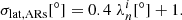 $$ \begin{aligned} \sigma _\mathrm{lat,ARs} [^\circ ] = 0.4\;\lambda ^i_n[^\circ ] + 1. \end{aligned} $$