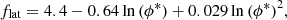 $$ \begin{aligned} f_\mathrm{lat} = 4.4 - 0.64\ln {(\phi ^*)} + 0.029\ln {(\phi ^*)}^2, \end{aligned} $$