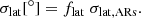 $$ \begin{aligned} \sigma _\mathrm{lat} [^\circ ] = f_\mathrm{lat} \; \sigma _\mathrm{lat,ARs} . \end{aligned} $$