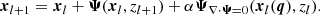$$ \begin{aligned} \boldsymbol{x}_{l+1}=\boldsymbol{x}_l+\boldsymbol{\Psi }(\boldsymbol{x}_l,z_{l+1})+\alpha \boldsymbol{\Psi }_{\nabla \cdot \boldsymbol{\Psi }=0}(\boldsymbol{x}_l(\boldsymbol{q}),z_{l}). \end{aligned} $$