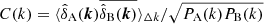 $ C(k)=\langle\hat{\delta}_{\mathrm{A}}(\boldsymbol{k})\overline{\hat{\delta}_{\mathrm{B}}(\boldsymbol{k})}\rangle_{\Delta k}/\sqrt{P_{\mathrm{A}}(k)P_{\mathrm{B}}(k)} $