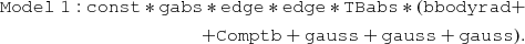 $$ \begin{aligned} \begin{split} \mathtt{Model\;1: const*gabs*edge*edge*TBabs*(bbodyrad+}\\ \mathtt{+Comptb+gauss+gauss+gauss). } \end{split} \end{aligned} $$