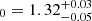 $ _0=1.32 ^{+0.03}_{-0.05} $