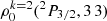 $ \rho_0^{k=2} (^2P_{3/2}, 3 \, 3) $