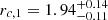 $ r_{c,1} = 1.94^{+0.14}_{-0.11} $