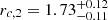 $ r_{c,2} = 1.73^{+0.12}_{-0.11} $