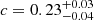 $ c=0.23^{+0.03}_{-0.04} $