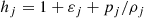 $$ \begin{aligned} h_j = 1 + \varepsilon _j + p_j / \rho _j \end{aligned} $$