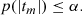 $$ \begin{aligned} p(|t_m|) \le \alpha . \end{aligned} $$
