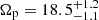 $ \Omega_{\mathrm{p}} = 18.5_{-1.1}^{+1.2} $