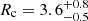 $ R_{\mathrm{c}} = 3.6^{+0.8}_{-0.5} $