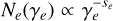 ${N_e}\left( {{\gamma _e}} \right) \propto \gamma _e^{ - {S_e}}$