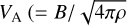 ${V_{\rm{A}}}( = B/\sqrt {4\pi \rho } ,$