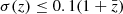 $ \sigma(z)\le 0.1(1+\bar z) $