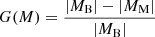 $$ \begin{aligned} G(M)= \frac{|M_{\rm B}| - |M_{\rm M}|}{|M_{\rm B}|} \end{aligned} $$