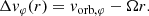$$ \begin{aligned}&\Delta v_\varphi (r) = v_{\mathrm{orb} ,\varphi } - \Omega r. \end{aligned} $$