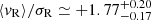 $ \langle v_{\mathrm{R}} \rangle / \sigma_{\mathrm{R}} \simeq +1.77^{+0.20}_{-0.17} $